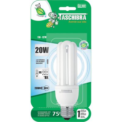 Lâmpada Eletrônica 20W Compacta Taschibra Branca 127V