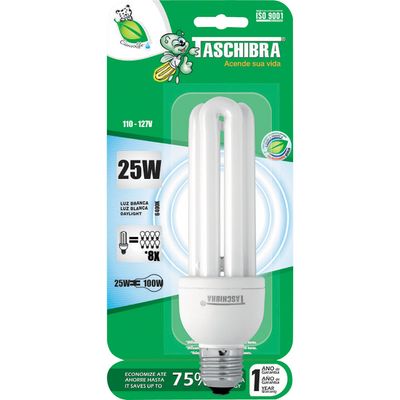 Lâmpada Eletrônica 25W Compacta Taschibra 127V Branca