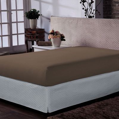 Lençol Casal Portallar Malha 100% Algodão Premiun Classic Cotton Cappucino