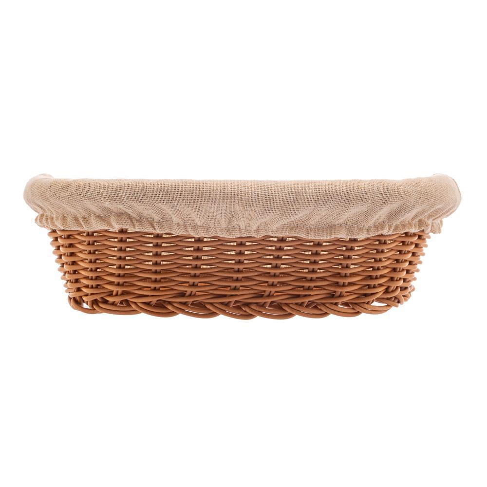 Cesta Oval de plástico com Forro em Tecido 24cm