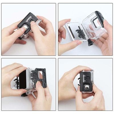 Caixa Estanque Fechada Sem Remoção Lente GoPro 7 White e Silver
