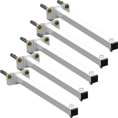 05 Suportes Refletor Base Reta Braço 20 Cm 5 Cjts - Branco