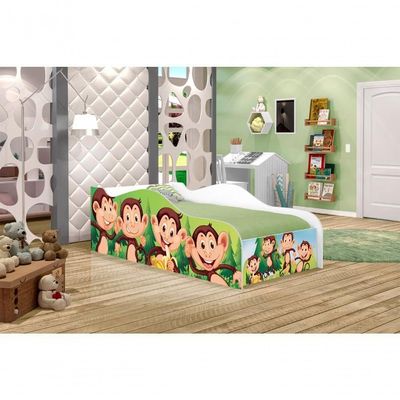 Mini Cama Fun Macacos Infantil Com Colchão