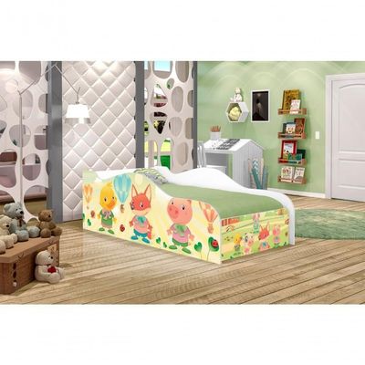 Mini Cama Fun Fazendinha E Balões Infantil Com Colchão