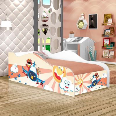 Mini Cama Like Avião E Ursinho Infantil Com Colchão