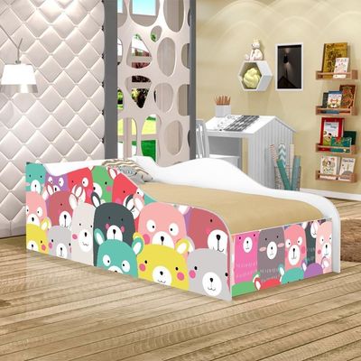 Mini Cama Like Aquarela Dos Ursinhos Infantil Com Colchão