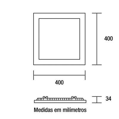 Painel De Led Blumenau Quadrado De Embutir 32w Bivolt 4100k Luz Neutra