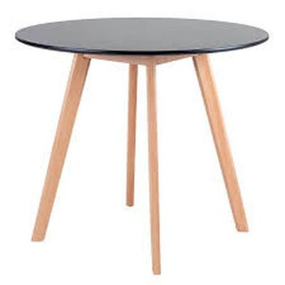 Mesa De Jantar Redonda Leda 80 Cm Preta