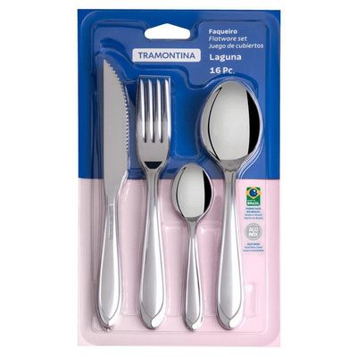 Kit 48 Peças Faqueiro Jogo De Talheres Inox Laguna Tramontina