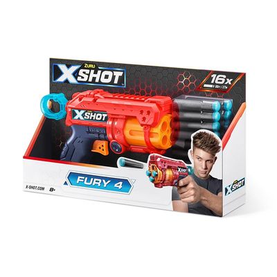 Lançador X-Shot Red - Fury 4 - 16 Dardos