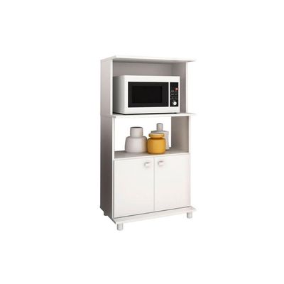 Balcão Multiuso Cozinha  BL3301 c/ 2 Portas e 2 Nichos 60cm Branco - Tecno Mobili