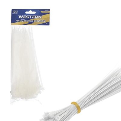 Abracadeira de NYLON Western 4,8 X 20CM com 100 Unidades Branco