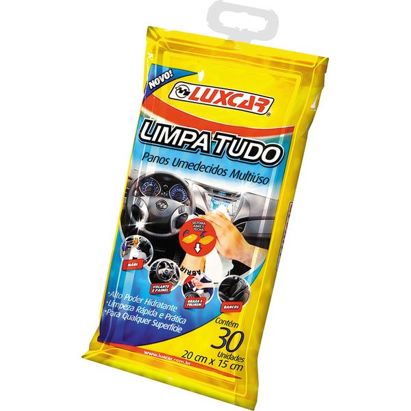Pano Umedecido com 30 Unidades Limpa Tudo 4729 Luxcar