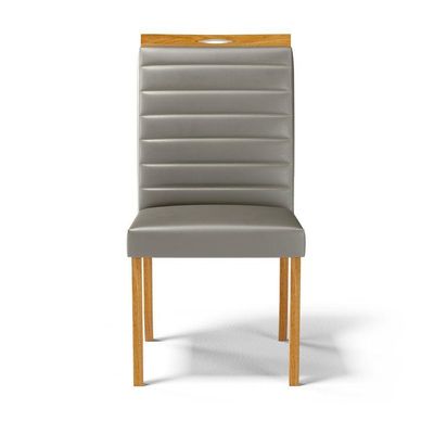 Cadeira Sara Madeira Maciça Estofada Para Mesa De Jantar Veludo Chumbo 109