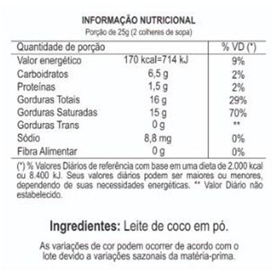 Kit 3 Coco Milk Unilife Leite De Coco Em Pó 200g