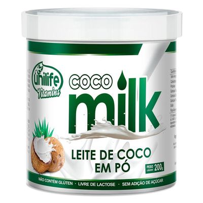 Kit 3 Coco Milk Unilife Leite De Coco Em Pó 200g