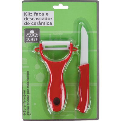 Faca + Descascador de Cerâmica Cazza Sortido