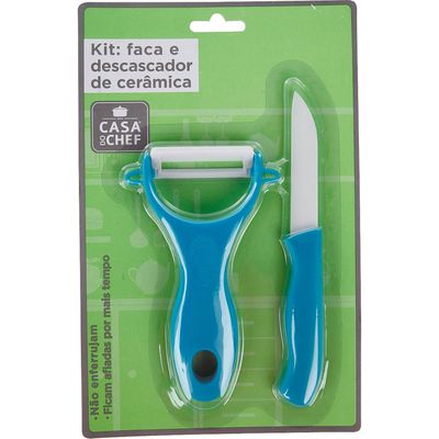 Faca + Descascador de Cerâmica Cazza Sortido