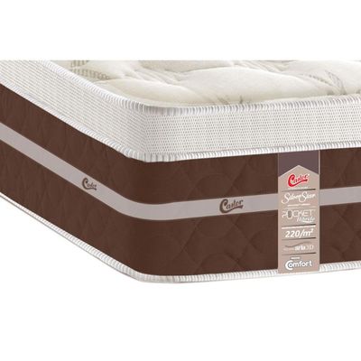 Colchão Casal Molas Ensacadas Pocket Silver Star Air Híbrido Euro Pillow (138x188x32) - Castor