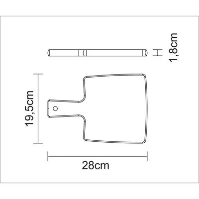 FSC Tábua Retangular Tramontina Kitchen em Madeira Teca com Cabo 30x15 cm