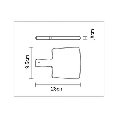 FSC Tábua Retangular Tramontina Kitchen em Madeira Teca com Cabo 30x15 cm