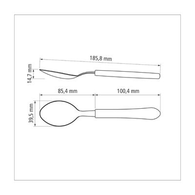 Kit 6 Colher de mesa Leme Inox Preta Tramontina
