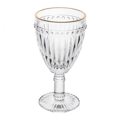 Taça de Agua de Vidro Filete Dourado Empire 325 ml - Lyor