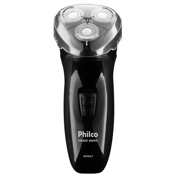 Barbeador Elétrico Shave Recarregável Sistema Duplo de Corte Philco Preto / Bivolt