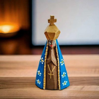 Imagem Nossa Senhora Aparecida Em Madeira Entalhada A Mão Pequena