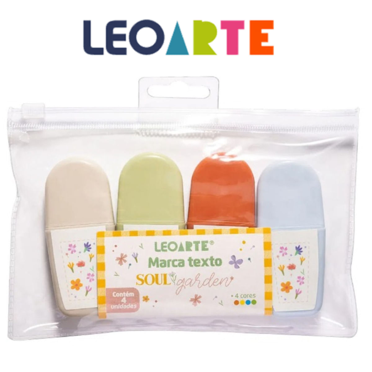 MARCA TEXTO MINI SOUL GARDEN COM 4 CORES LEOARTE