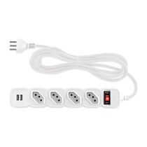 Protetor Eletronico Intelbras EPE204 4 Tomadas 2 USB Cabo de 3M Branco