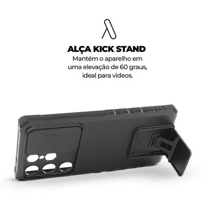 Capa Victus + Película Frontal e Traseira Preta para Samsung Galaxy S23 Ultra - Gshield