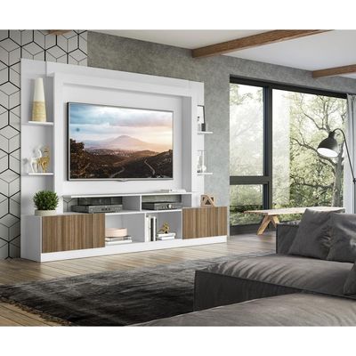 Rack Estante com Painel Tv 65 e 2 Portas Oslo Branco