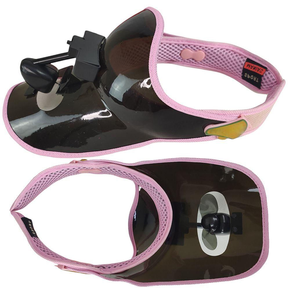 Viseira Ventilador Praia Piscina Chapeu Helice Verao Lazer Sol Calor Corrida Caminhada Academia