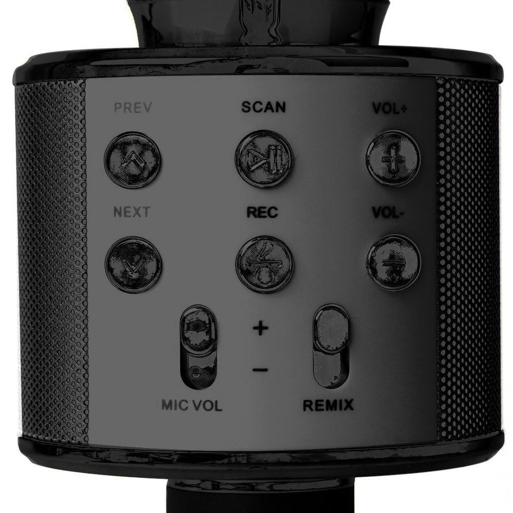 Microfone Bluetooth Wster Ws-858 S/Fio Alto-Falante Preto