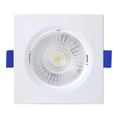Kit Spot Led Embutir Quadrado 6w 3000k Branco 5 Unidades
