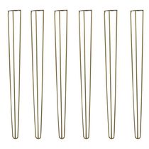 Kit 6 Pés De Metal 90 Cm Hairpin Legs Aparador E Mesa De Canto Dourado G41