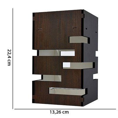Lustre Pêndulo de Teto em Mdf Laminado Tabaco Vazado