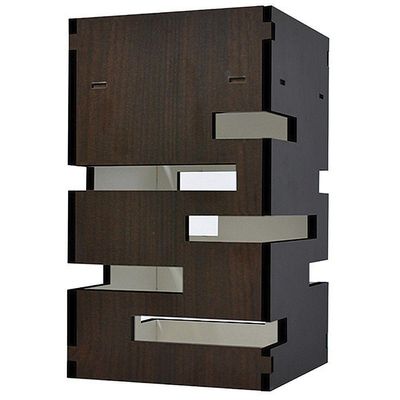 Lustre Pêndulo de Teto em Mdf Laminado Tabaco Vazado
