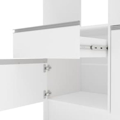 Cozinha Compacta Politorno Mov Evora MDP com 6 portas, 1 Gaveta e 1 Prateleira - 182cm de largura Branco