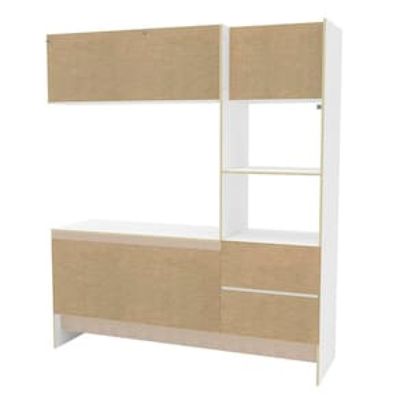 Cozinha Compacta Politorno Mov Evora MDP com 6 portas, 1 Gaveta e 1 Prateleira - 182cm de largura Branco