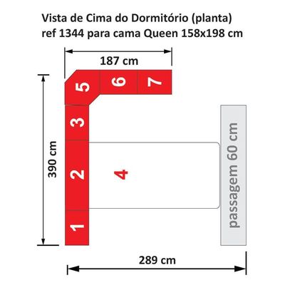 Dormitório Queen Size Completo 1344 Castanho