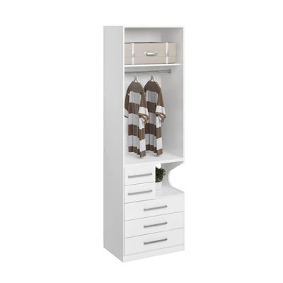 Guarda-roupa De 2 Portas Com Mesa De Cabeceira 1224 Esquerdo Branco