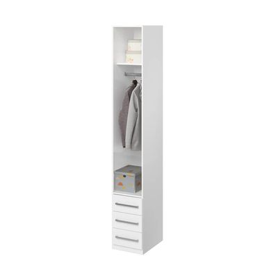 Guarda-roupa De 1 Porta Com 3 Gavetas 1232 Direito Branco
