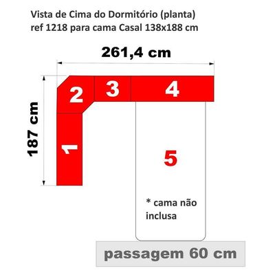 Dormitório De Casal 1218 Direito Carvalho Claro