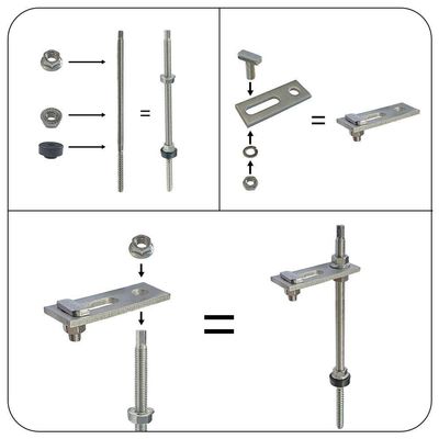 Estrutura Painel Solar Suporte Parafuso Telhado - Kit 2 Un