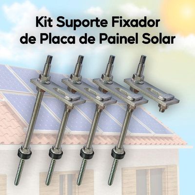 Estrutura Painel Solar Suporte Parafuso Telhado - Kit 2 Un