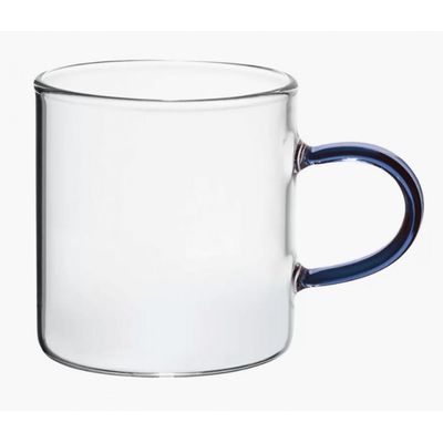 Dupla de Caneca Vidro Boro Alça Azul 100 ml - Mimo Style