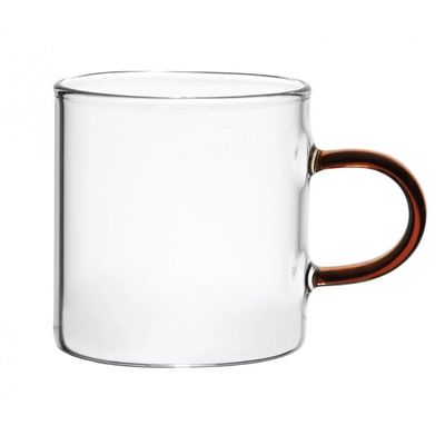Dupla de Caneca Vidro Boro Alça Ambar 100 ml - Mimo Style