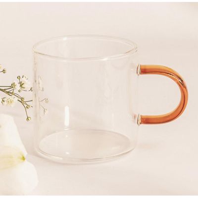 Dupla de Caneca Vidro Boro Alça Ambar 100 ml - Mimo Style
